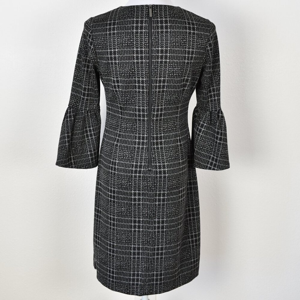 Calvin Klein Plaid Bell Sleeve Dress - 6 - Picture 6 of 9